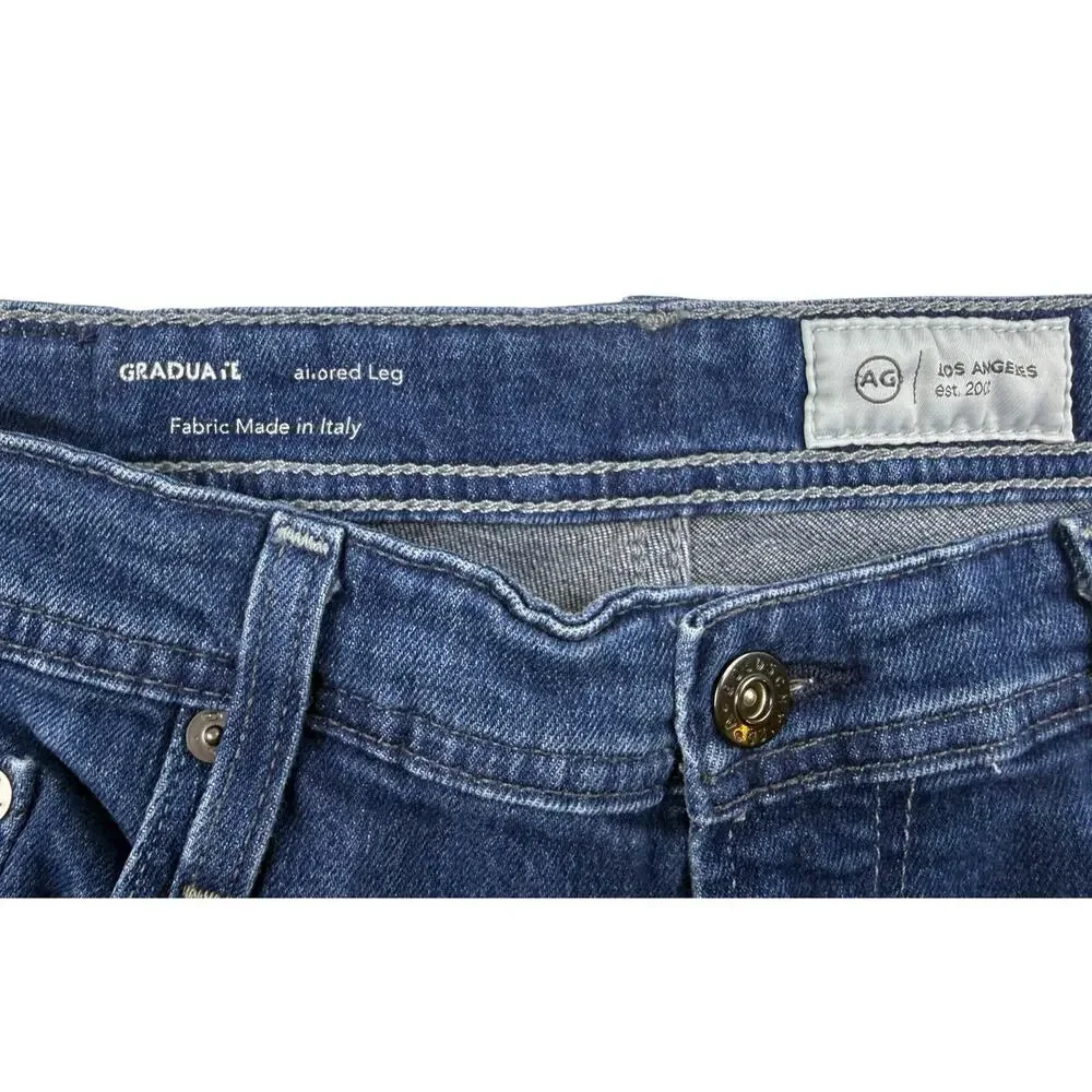 AG Adriano Goldschmied The Graduate Tailored Leg Dark Wash Mens Jeans 34X30 - Picture 2 of 12